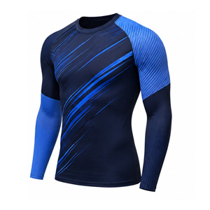 T-shirt de compression pour homme pour l'entraînement en salle de sport, vêtements de sport personnalisés, respirant, séchage rapide, extensible, haut de gamme pour le fitness, vente en gros OEM UE US - Product Image 6
