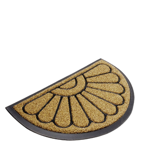 Tapis de porte antidérapant en fibres de coco robustes, brosses en caoutchouc moulées, de haute qualité, décoratif, rectangulaire, thème nature - Product Image 1