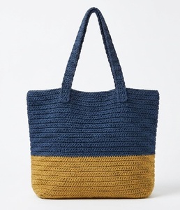 Sac fourre-tout en crochet à panneaux rouge et gris, ouvert, pour femme, style minimaliste, brodé, portable, pour la plage et le shopping, toutes saisons - Product Image 3