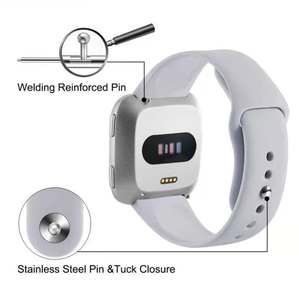 Correa de Reloj Deportiva de Silicona para <span class=keywords><strong>Fitbit</strong></span> <span class=keywords><strong>Versa</strong></span> 1, <span class=keywords><strong>Versa</strong></span> Lite, <span class=keywords><strong>Versa</strong></span> 2, con Liberación Rápida, Correa Clásica - Product Image 6