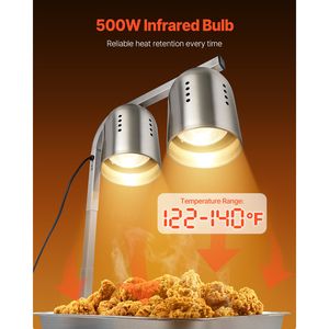 Lampe chauffante alimentaire commerciale 500W en acier inoxydable sur pied pour chauffe-frites - Product Image 4