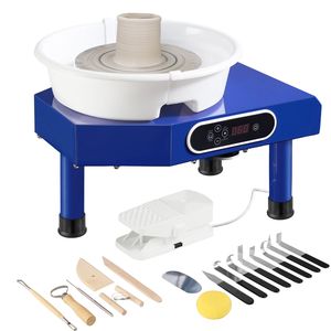 Tornio per ceramica da 10 pollici con pedale, vasca in ABS, velocità regolabile 60-300 RPM, pannello LCD manuale - Product Image 4
