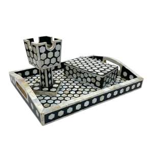 Brûleur d'encens Bakhoor en nacre de Dubaï, Émirats Arabes Unis, avec plateau et boîte de rangement, idéal pour le Ramadan et l'Aïd, vente en gros au Vietnam - Product Image 1