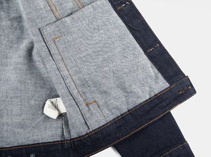 Veste en jean pour homme personnalisée avec logo, coupe ajustée, matériaux bruts de haute qualité, coupe longue, service OEM - Product Image 4