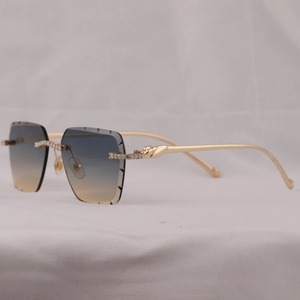 Black Goggles Unisex Eyeglasses Studded With Moissanite Diamonds Ideal for Everyday Wear Designer Luxury <b>Sunglasses</b> - Product Image 3