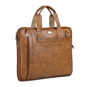 OEM ODM Service Genuine Leather Laptop <b>Bags</b> Wholesale Price Custom Design Leather Made Zipper Closure Laptop <b>Bag</b> - Product Image 1
