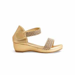 Sandalias de tacón dorado para niñas estilo elegante KD9878 - Product Image 4