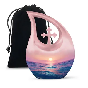 Urna Conmemorativa con Diseño de Olas del Océano, Tema de Mar Sereno, Artesanía Increíble - Product Image 1