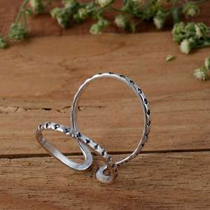 SHYAM JEWELRS Handmade Luxury Silver Plated Minimalist Arthritis Splint <b>Ring</b> | <b>Adjustable</b> Double Band Joint Support Unisex Party - Product Image 4