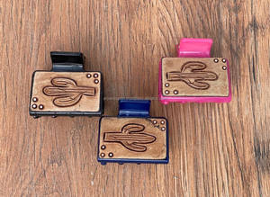 Nouvel arrivage Mini pinces à cheveux occidentales élégantes faites à la main en cuir gravé Mini pinces à cheveux en cuir Accessoires de cheveux pour femmes - Product Image 2