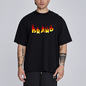 Premium Quality 210grams Heavy <b>Weight</b> Polyester/Cotton <b>Blank</b> Loose Boxy Fit Drop Shoulder Hip Hop Letter Custom Logo Men's - Product Image 4