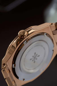 Montre résistante à l'eau 50 m, bouton poussoir tendance, fermoir caché, acier inoxydable, ronde, Alexander Ferros 6152R/03, CRISTAL SAPPHIRE - Product Image 3