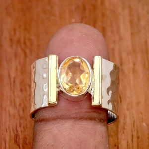 Citrine Yellow Topaz Ring 925 Sterling Silver Handmade Gemstone Ring Statement Jewelry <b>Gift</b> For Her - Product Image 1