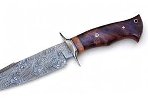 Handcrafted Damascus Steel Executive Specialty Craft <b>Tool</b> Burl <b>Wood</b> Handle Display Piece - Product Image 2