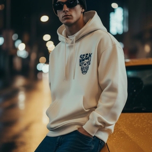 Sudadera con capucha gruesa personalizada de algodón y poliéster para hombre, sudadera de invierno de forro polar pesado, sudadera con logo de espuma, sudadera gráfica unisex con estampado 3D en relieve. - Product Image 2