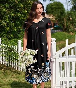 High Quality Comfortable Quick-Dry Lightweight Classic Fit Plus Size Custom Color 1-Piece Long Sleepwear Shirt for <b>Women</b> - Product Image 5