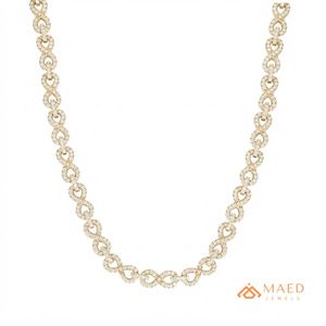 Collier en Moissanite Plaqué Or 18K, Chaîne Fine Tendance, Design Maillon Infini, Pendentif Classique Style New York - Product Image 1