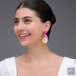 PRAO COMBO Rose Studs Aros de doble tono Colgantes abstractos-Pendientes de tuerca de moda con estilo - Product Image 5