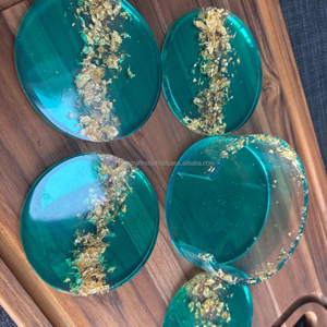 Lujoso posavasos de resina epoxi con diamantes brillantes, hecho a mano, elegante, Decoración de mesa moderna y elegante - Product Image 2