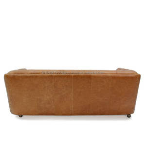 Conjunto de sofá Chesterfield de cuero marrón moderno, diseño de transición de gran oferta para sala de estar con masaje de bambú y uso en la cocina - Product Image 3