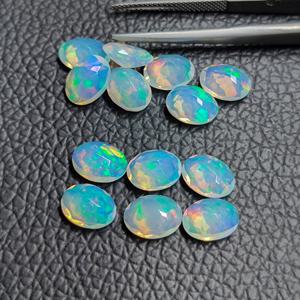 9x11mm AAA Grade Natural Multi Fire Ethiopian Welo Opal Faceted Oval Loose Gemstone Third Party Certified Wholesale Jewelry DIY - Product Image 1