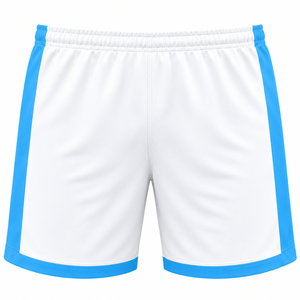 Men's Color Blocked Volleyball Shorts <b>White</b> with <b>Blue</b> Side <b>Stripes</b> Elastic Waist Quick Dry Court Sportswear - Product Image 1