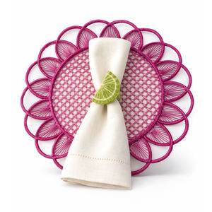 Ensemble de sets de table et de serviettes ronds en corde de papier bohème, design nouveau, faits à la main, pour la décoration de la table à manger, de HNH CRAFT Vietnam - Product Image 1