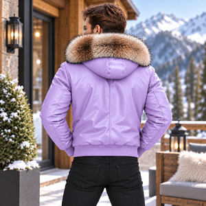 |   Chaqueta de Cuero para Hombre, Estilo Aviador, para Invierno, Giacca Uomo Aviatore |   Chaqueta de Cuero Estilo Aviador para Hombre |   Chaqueta de cuero para hombre - Product Image 6