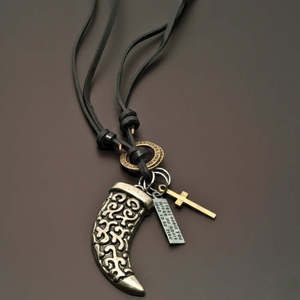 Fashion Pendant for Men & Boys-2-Inch Pure Stainless Steel Silver Pendant with Adjustable Leather Rope - Product Image 5