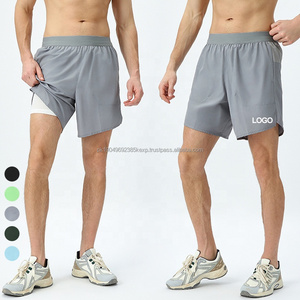 กางเกงขาสั้นวิ่งแบบ2 in 1สำหรับผู้ชายกางเกงขาสั้นออกกำลังกายแห้งเร็วมีกระเป๋าข้างและซับในระบายอากาศได้ดี - Product Image 4