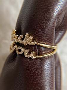 Anillo de Plata de Ley S925 Chapado en Oro, Anillo de Eternidad con Letra Inglesa de Amor, Micro Pavé de Circonita Cúbica, Anillo de Boda para Mujer, Joyería Fina - Product Image 2