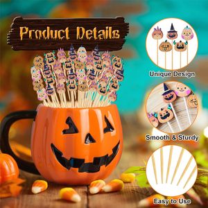 100 pezzi da Cocktail di zucca di bambù da 5 pollici scelte di cibo per festa del ringraziamento di Halloween - Product Image 4