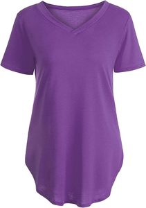 T-shirt de sport à séchage rapide pour femme, col en V, brodé, en maille douce, taille 2XL, couleur unie - Product Image 4