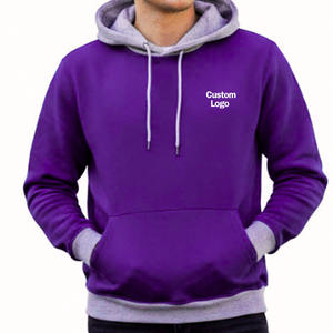 Sweat à capuche d'hiver respirant bicolore pour homme, coupe ample, avec capuche et poignets contrastants, en molleton de coton de haute qualité, couleur unie, avec poche - Product Image 3