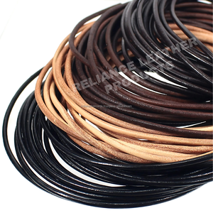 Carrete de cuerda de cuero redondo de 1mm, negro, marrón, Natural, perfecto para accesorios de joyería y componentes, abalorios DIY, decoración de dijes - Product Image 1