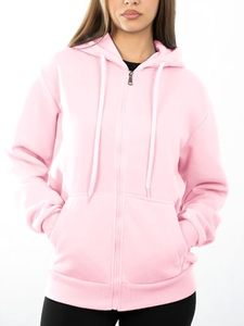 Sweat à capuche zippé en polycoton léger pour femme, vêtements de sport en molleton - Product Image 1