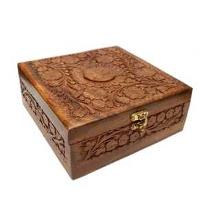 <b>Gold</b> Crystal Beaded Jewelry Box <b>Rectangular</b> Hinged Lid Storage Case Footed Keepsake Organizer <b>Mirrored</b> Base Metal Trinket Chest - Product Image 2