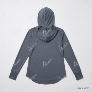 Women's Sports Hoodie Hoodjab Inner Head Cover Customizable Label Logo and Fit Breathable Gym Pullover with Athletic Thumb Slots - Product Image 3