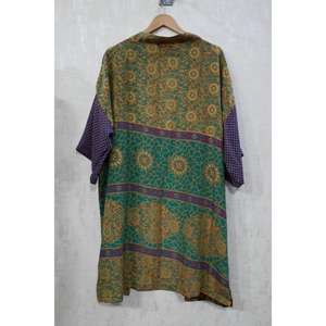 Vintage Silk Patchwork <b>Long</b> Kimono Robe Boho <b>Dressing</b> <b>Gown</b> Statement Handmade Robe - Product Image 5