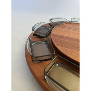 Round Wooden Lazy Susan Handmade Minimalist Design Natural Wood Grain Pattern Solid Color Party Dishes & <b>Plates</b> - Product Image 4
