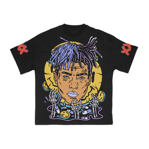เสื้อยืดแขนสั้นผู้ชายพิมพ์ลายตัวอักษรใหม่ตามสั่ง สไตล์สตรีท คอกลม ทรงปกติ ผ้าเจอร์ซีย์คอตตอน - Product Image 4