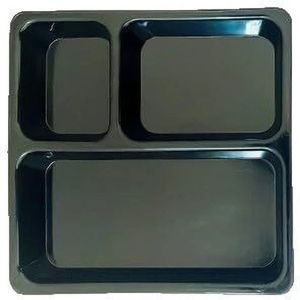 Strong and Durable <b>Plastic</b> Mess <b>Tray</b> Plates for Everyday Use - Product Image 1
