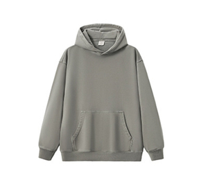 Sweat-shirt à capuche beige pour homme, coupe ample, en coton French Terry, décontracté, avec poche, pour l'automne - Product Image 3