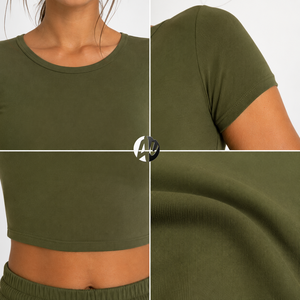 เสื้อครอปท็อปผู้หญิงสไตล์ลำลอง เนื้อผ้านุ่มสบาย ดีไซน์ทันสมัย แมตช์ง่าย เหมาะสำหรับใส่ในชีวิตประจำวัน จัดแต่งทรงง่าย - Product Image 5