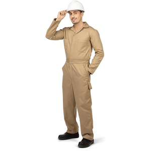 Combinaison de travail en coton kaki pour homme, décontractée, à manches longues, couleur unie, uniforme d'automne - Product Image 3