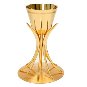 Hot Selling Chalice Brass Color Also Customized With Etching Design Chalice is handmade high-quality brass church supplies - Product Image 1