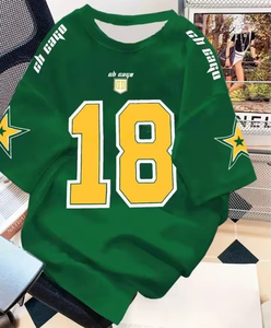 OEM Wholesale 100% Polyester Short Sleeve Printed T-Shirt High Quality American Football Jersey Custom Logo Summer Breathable - Product Image 1