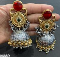 Mode fille dame Bollywood Jhumki bijoux femmes Boho bohême Jhumka indien or pendantes oxydé boucles d'oreilles pour les femmes