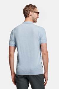 Polo Personalizado para Hombre en Blanco de Verano, Anti-Pilling, de Seda de Hielo y Algodón, con Cuello de Botones, Diseño Liso Teñido con Hilo - Product Image 3
