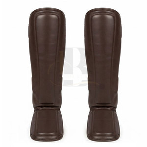 Custom Leather <b>Shin</b> <b>Guard</b> for Muay Thai Kickboxing <b>MMA</b> Practice Lightweight Non-Slip Construction Secure Fit Adjustable Closure - Product Image 4